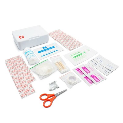 Trousse de premiers secours en coffret plastique, 64 pièces | Ramona
