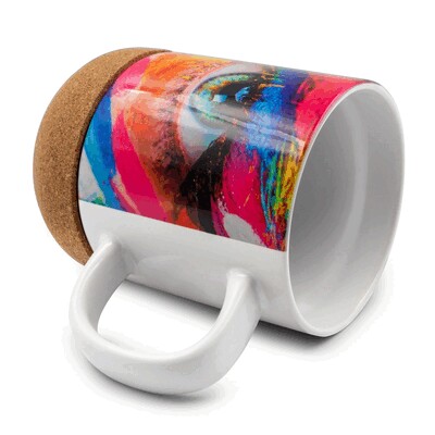 Mug en céramique 370 ml, détail liège | Kate