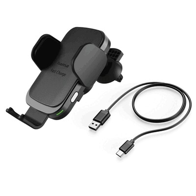 Support de voiture pour téléphone avec chargeur sans fil 10W Hama
